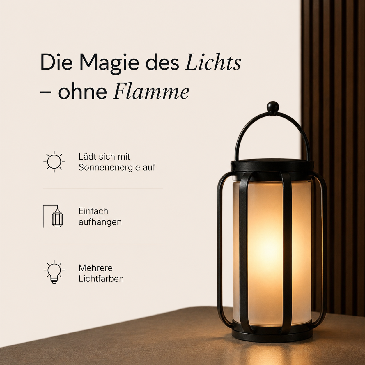 LumaFlame® | Kabellose Ambientelaterne