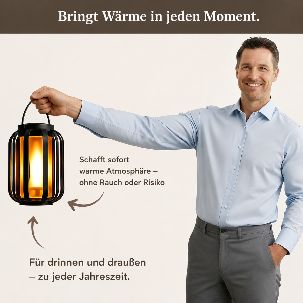LumaFlame® | Kabellose Ambientelaterne