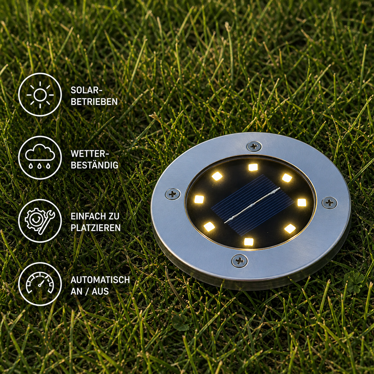 Solar Bodenleuchten für Gartenwege & Einfahrten