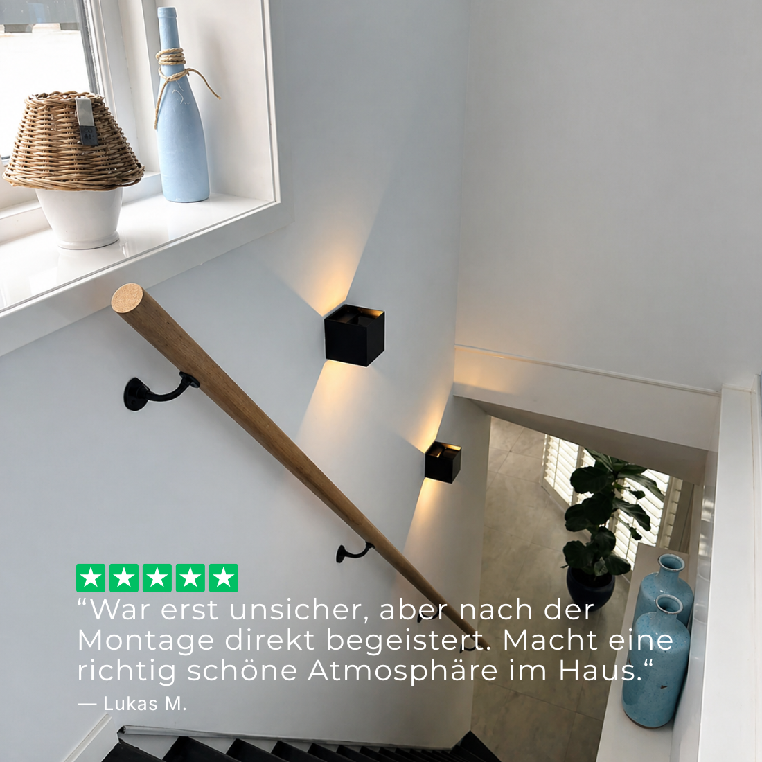 Moderne LED| Wandleuchte mit 6 Lichtmodi für Innen & Außen