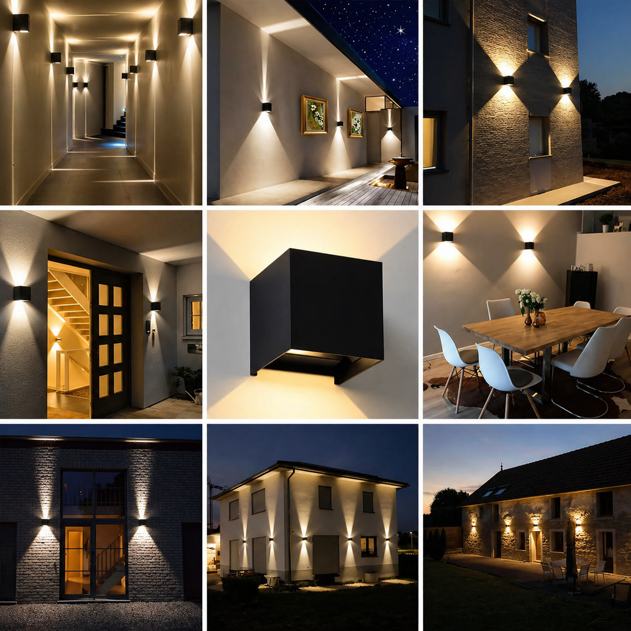 Moderne LED| Wandleuchte mit 6 Lichtmodi für Innen & Außen