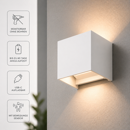 Moderne LED| Wandleuchte mit 6 Lichtmodi für Innen & Außen