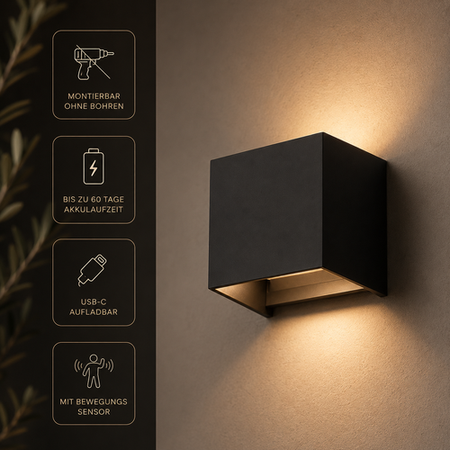 Moderne LED| Wandleuchte mit 6 Lichtmodi für Innen & Außen