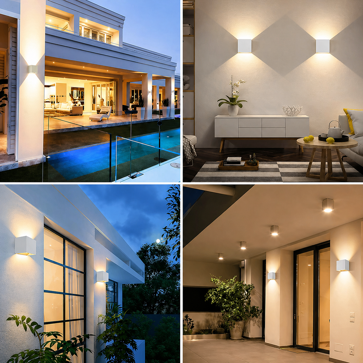 Moderne LED| Wandleuchte mit 6 Lichtmodi für Innen & Außen